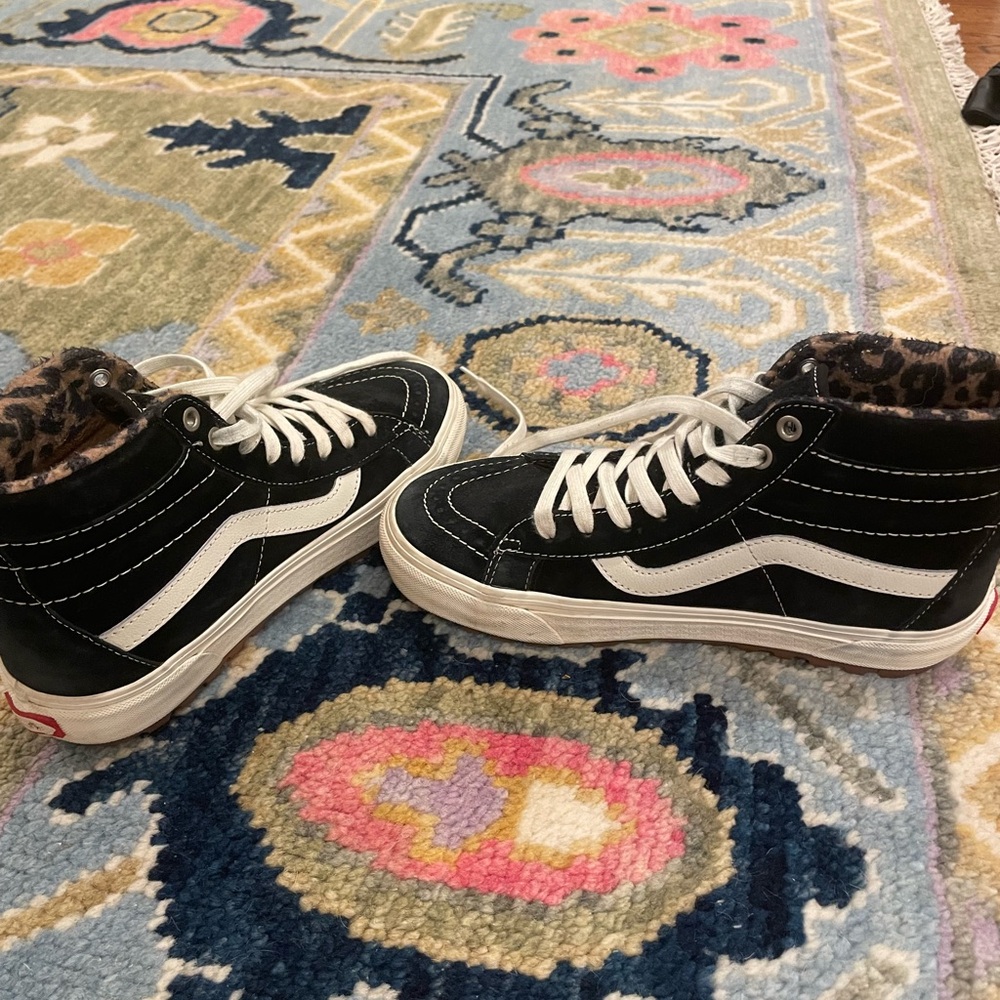 Vans Kids Black and White High-Top Sneakers